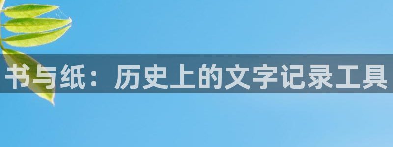 卧龙居餐饮娱乐：书与纸：历史上的文字记录